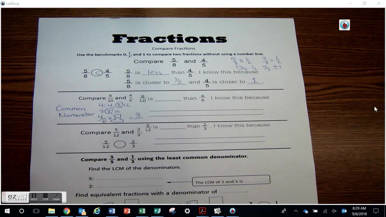 Compare Fractions Day 30 