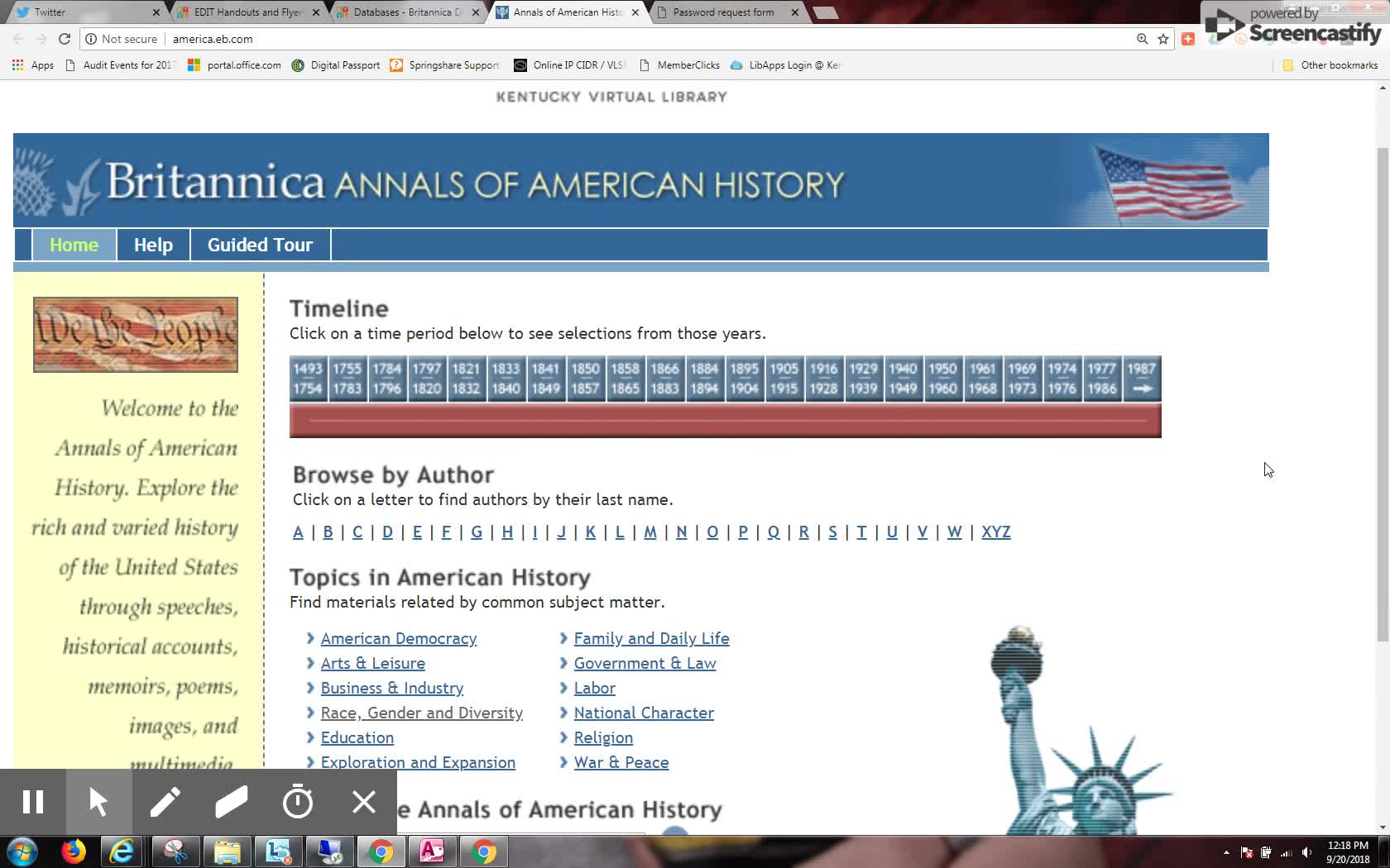 Annal of American History (Britannica) training video