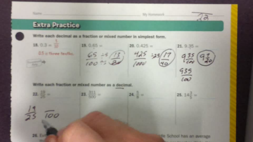 fractions and decimals 