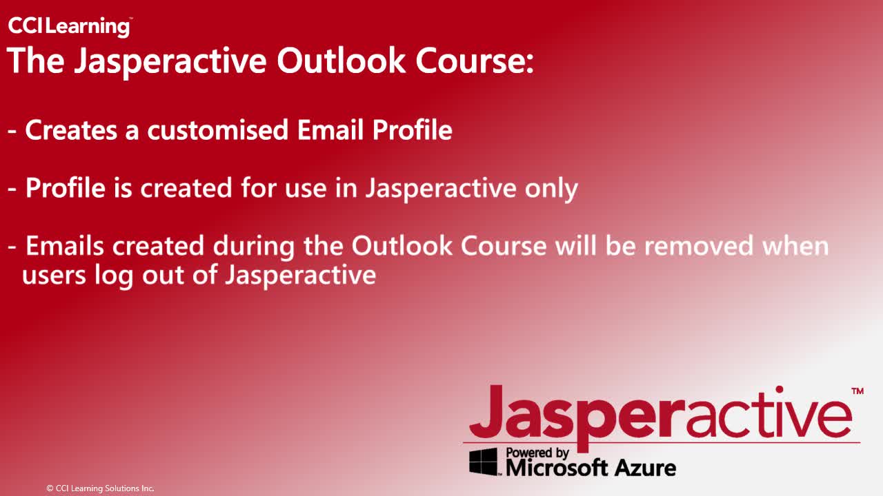 7. Removing the Jasperactive Outlook Profile