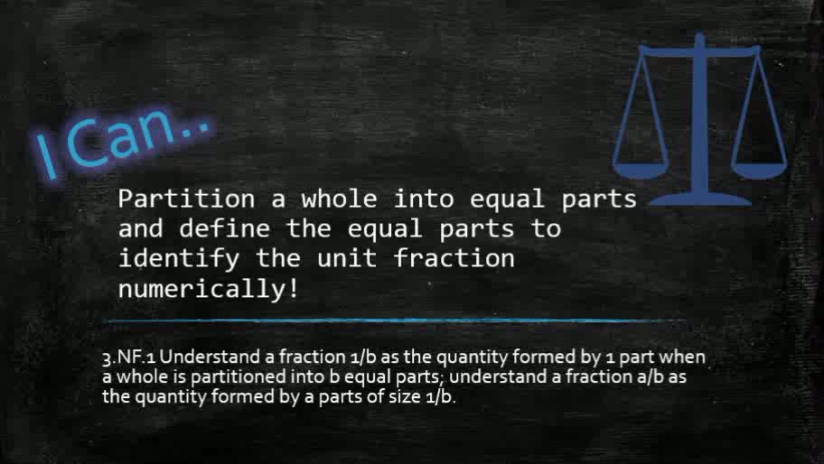 Fractions - Partitioning of a Whole Into Equal Parts