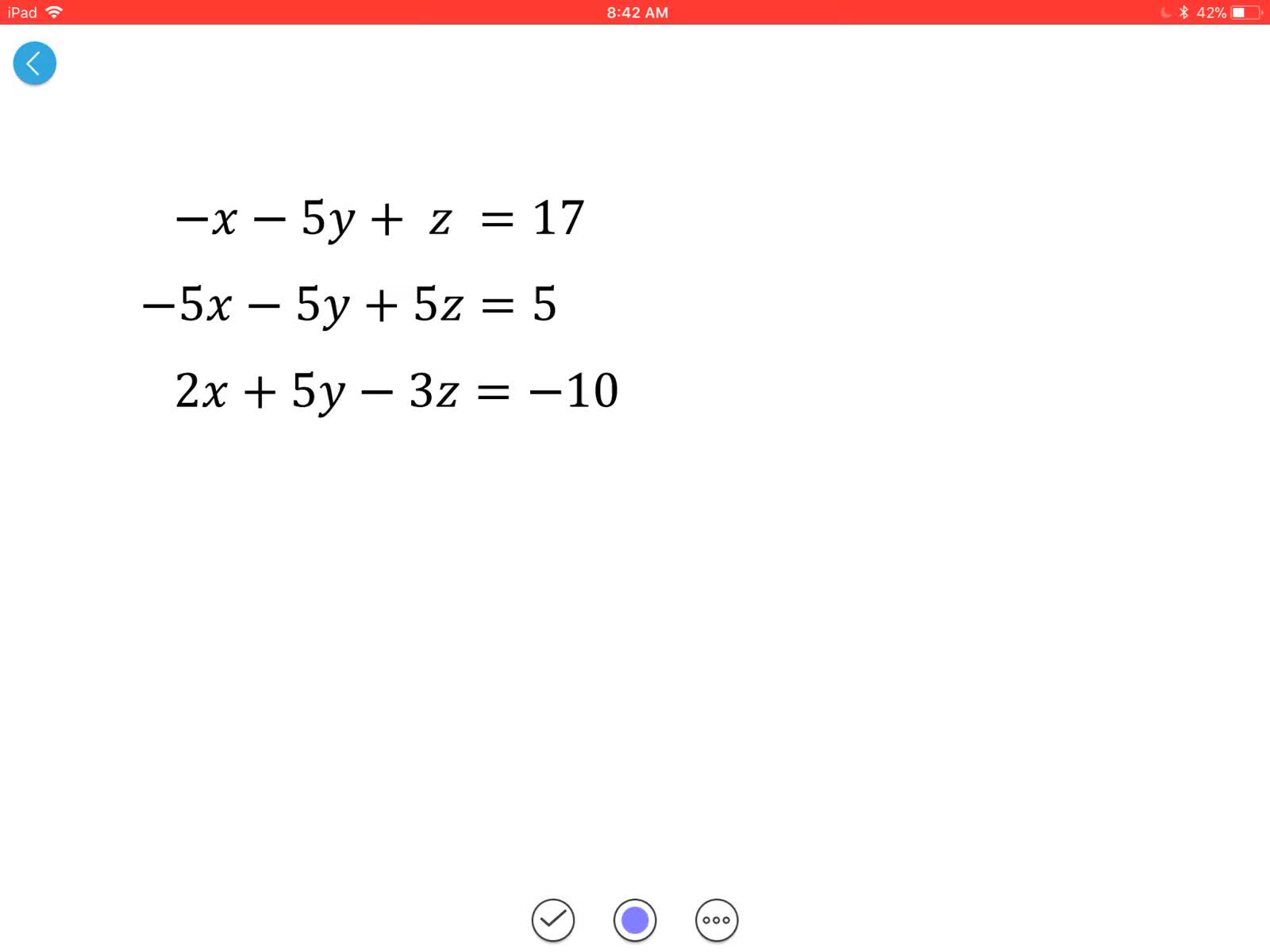 Solving Systems of Equations with Three Variables