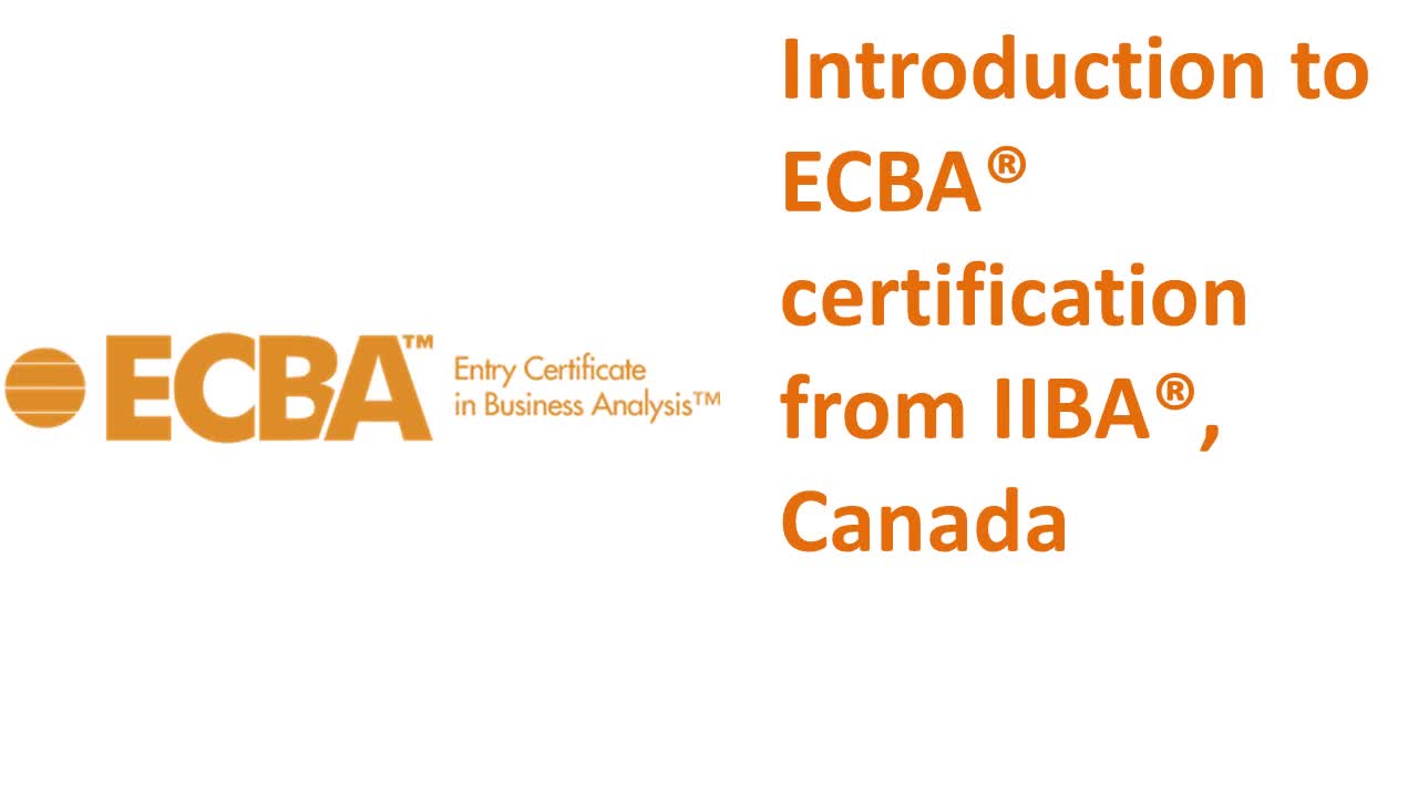 Entry certificate in business analysis (ECBA) 