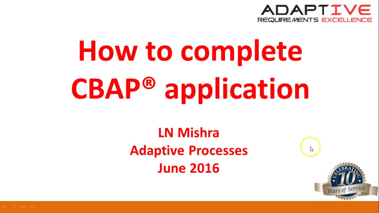 How to prepare CBAP Application 