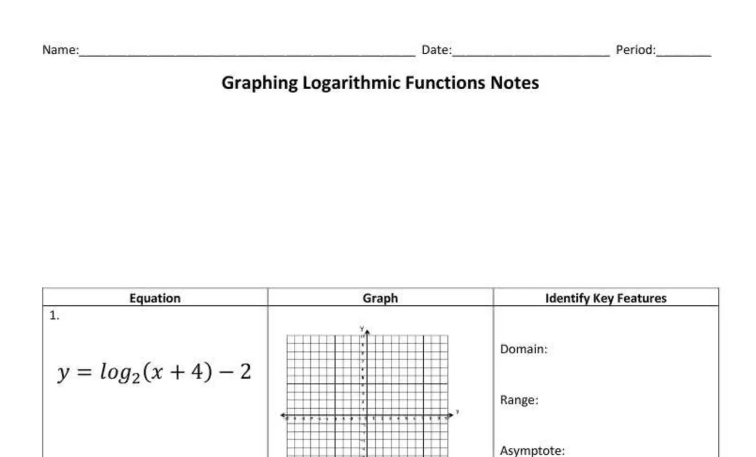 Graphing Log Functions (seniors)