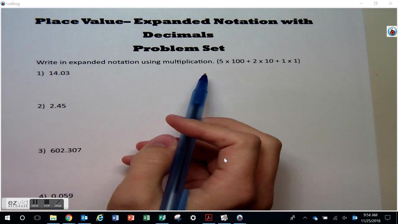 Expanded Notation: Problem Set Day 45