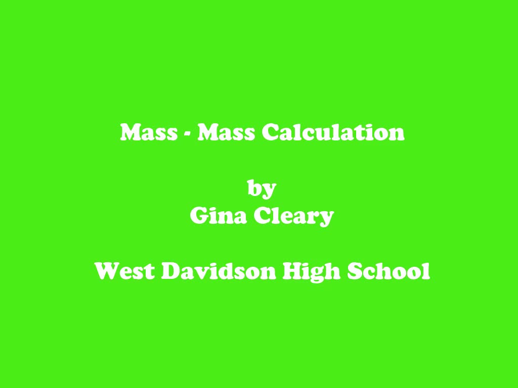 Mass - Mass Calculation