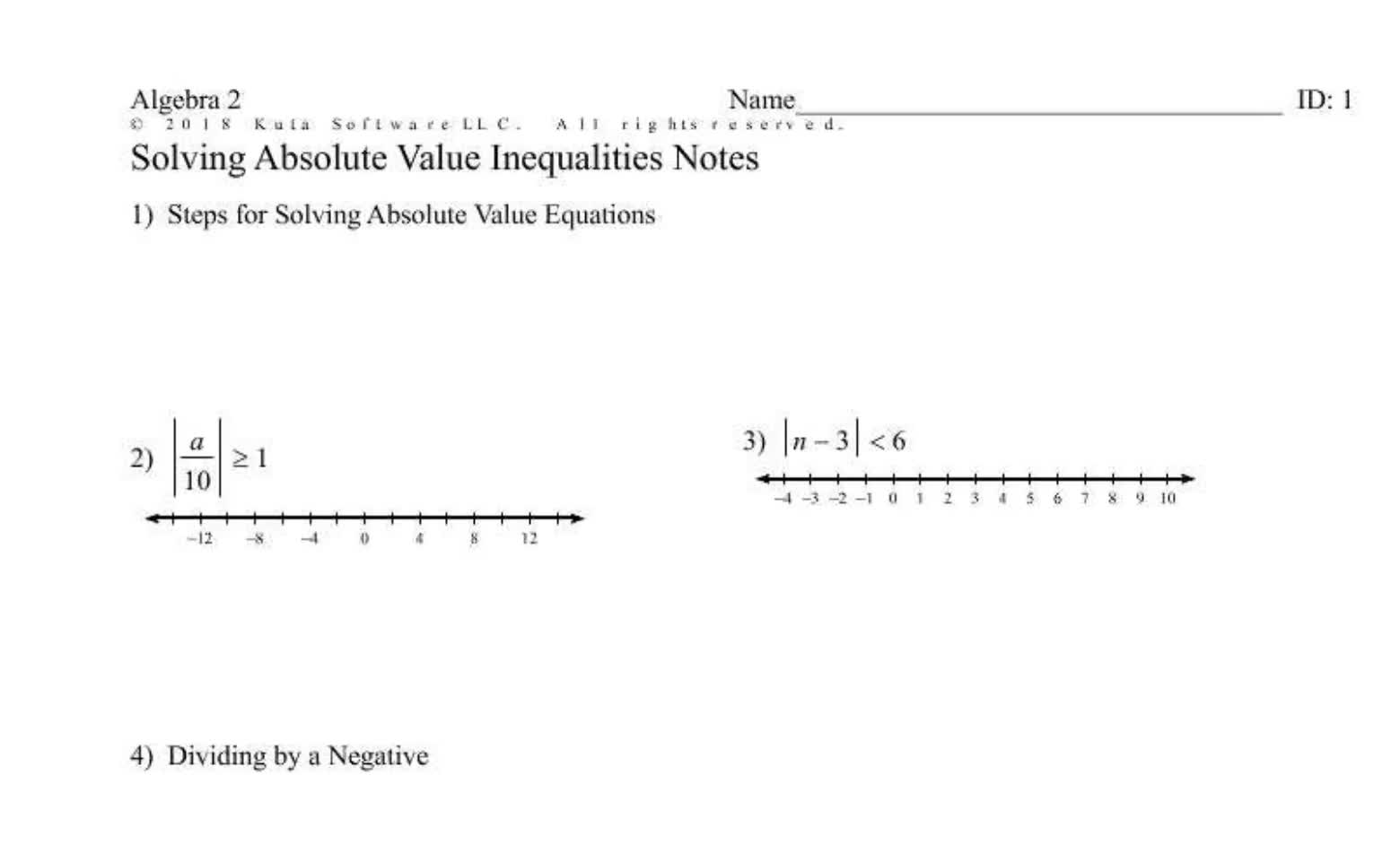 Solving Absolute Value Inequalities (Regular)
