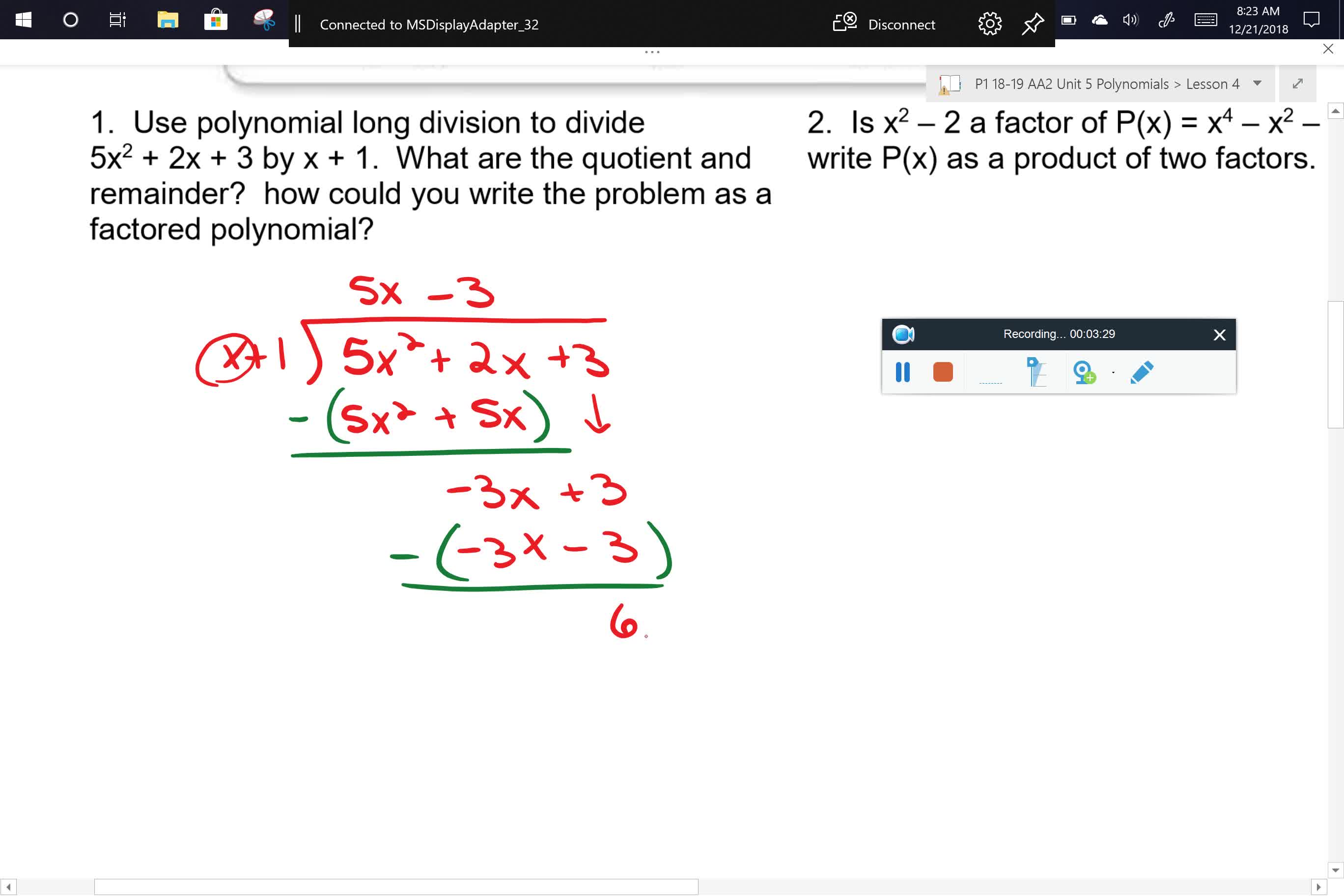 AA2 U5L4 Problem 1 Part 1