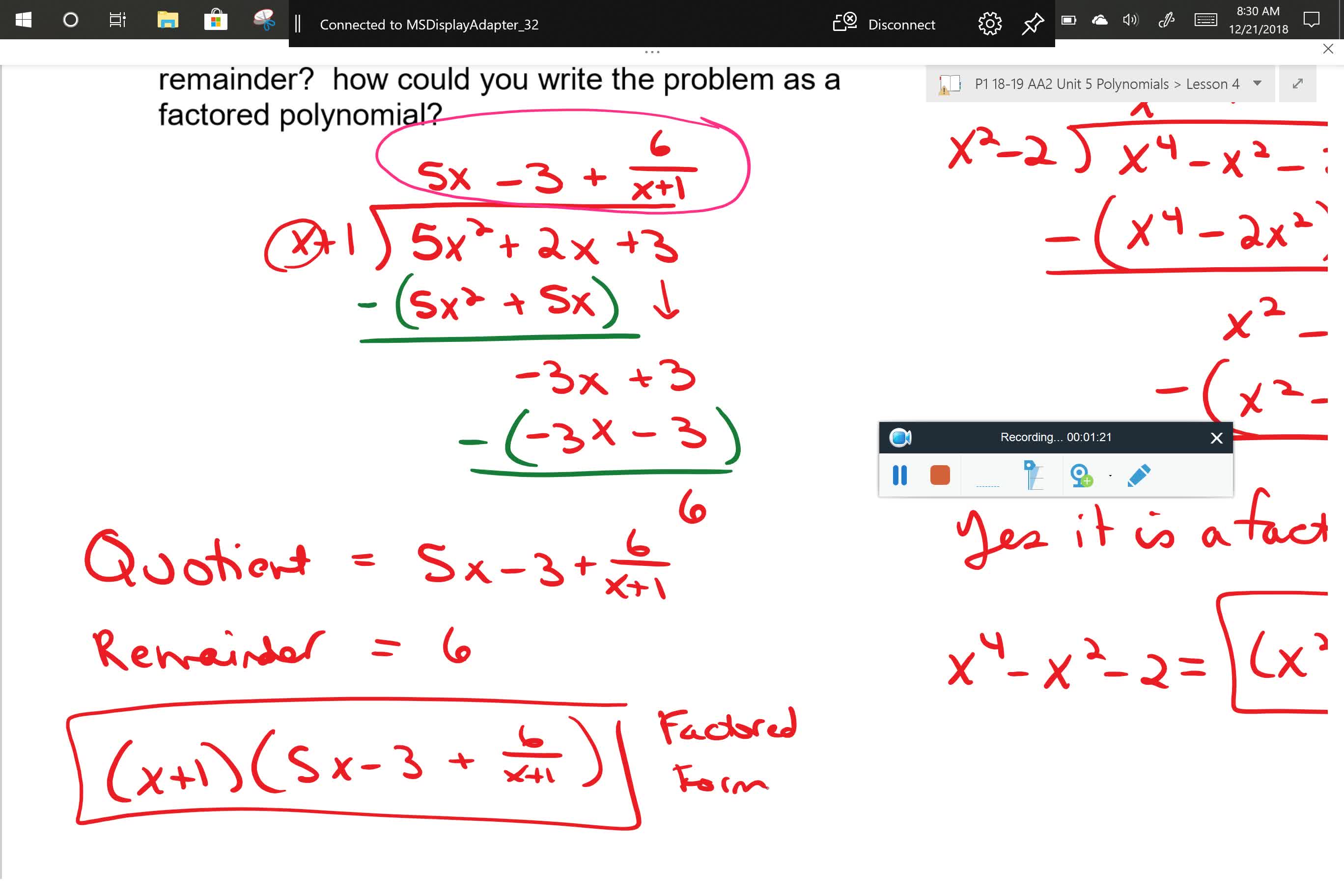 AA2 U5L4 Problem 1 Part 2