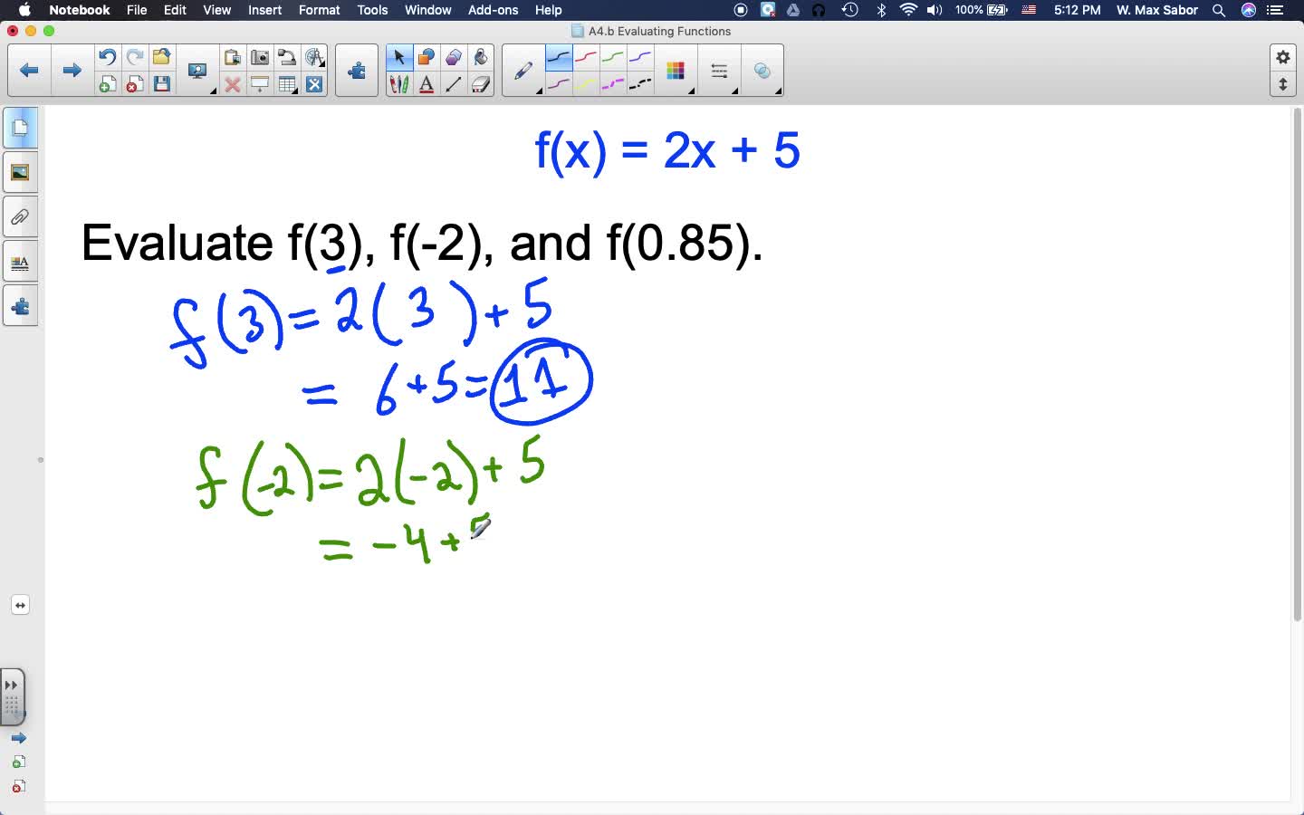 A4.b Evaluating Functions