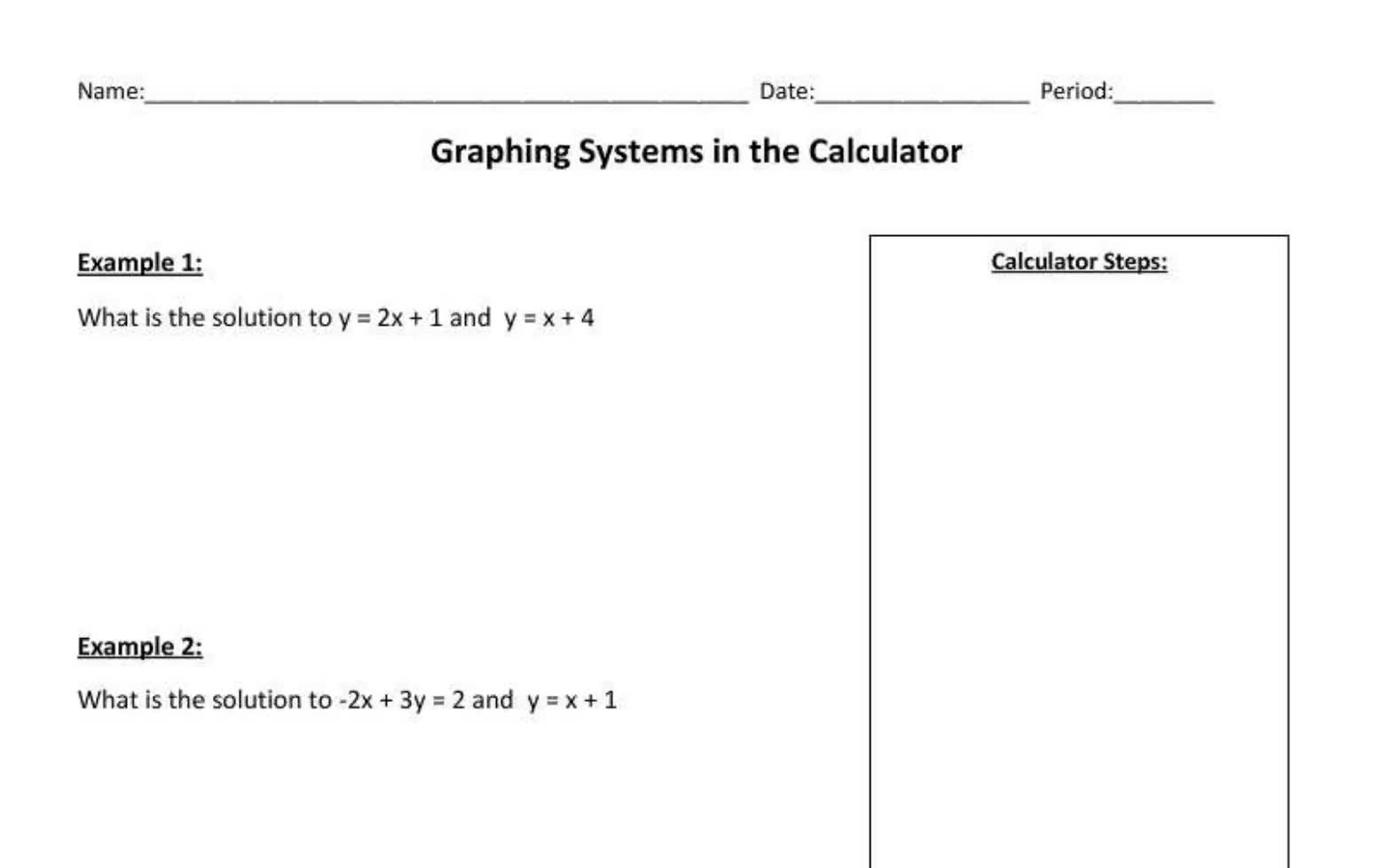 Systems in the Calculator 2019