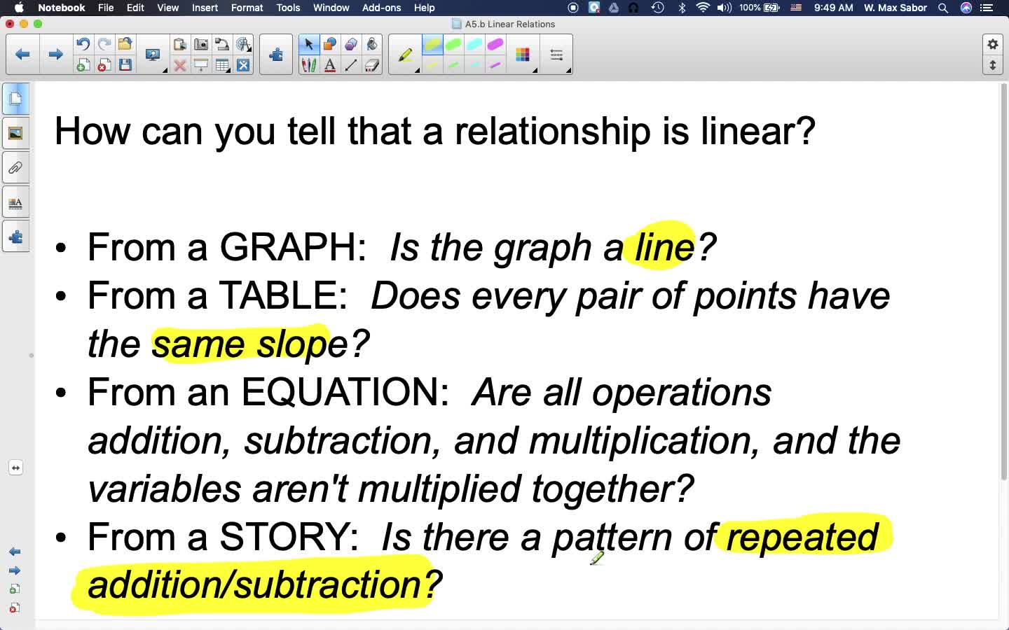 A5.b Linear Relations