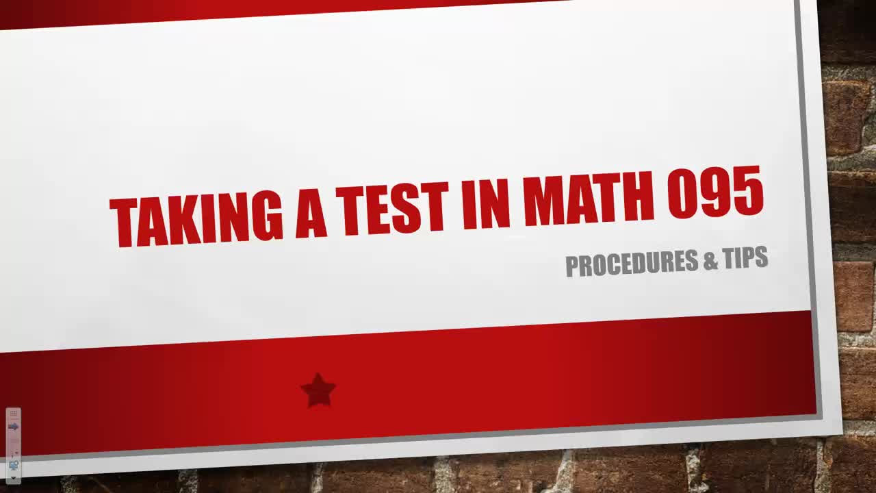 Taking a Test in Math 095