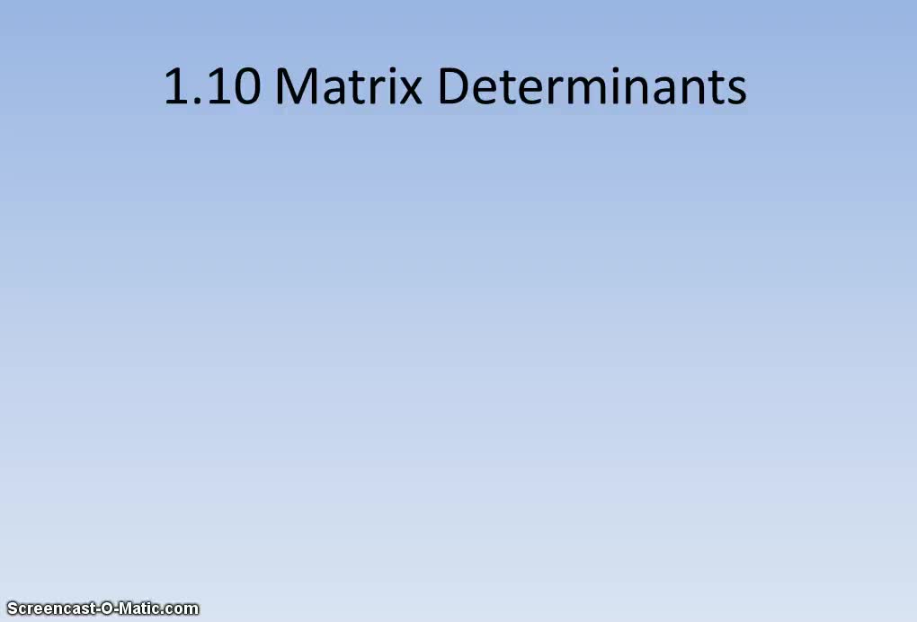 Determinants and Inverses