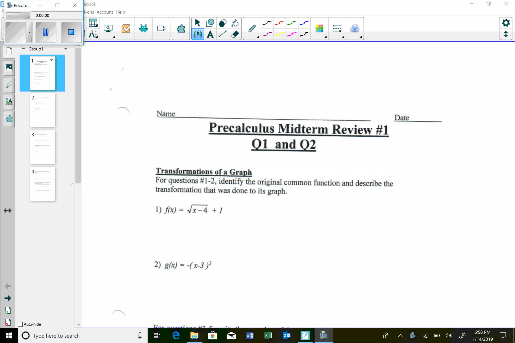 Pre-Calc Midterm Review Day 1