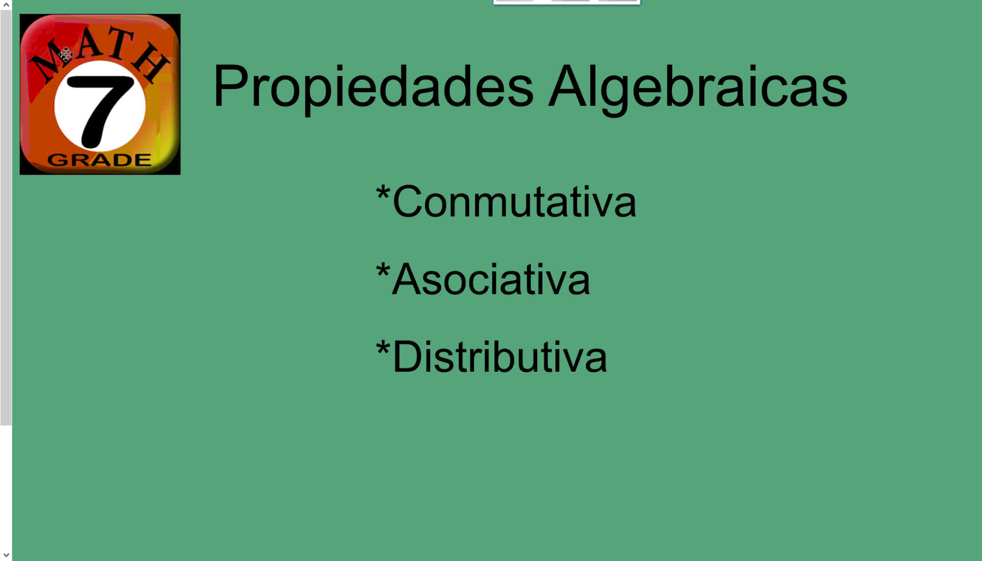 Propiedades Algebraicas