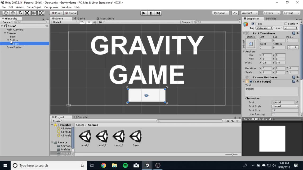 Game Dev 1 - Gravity Game - Part 2