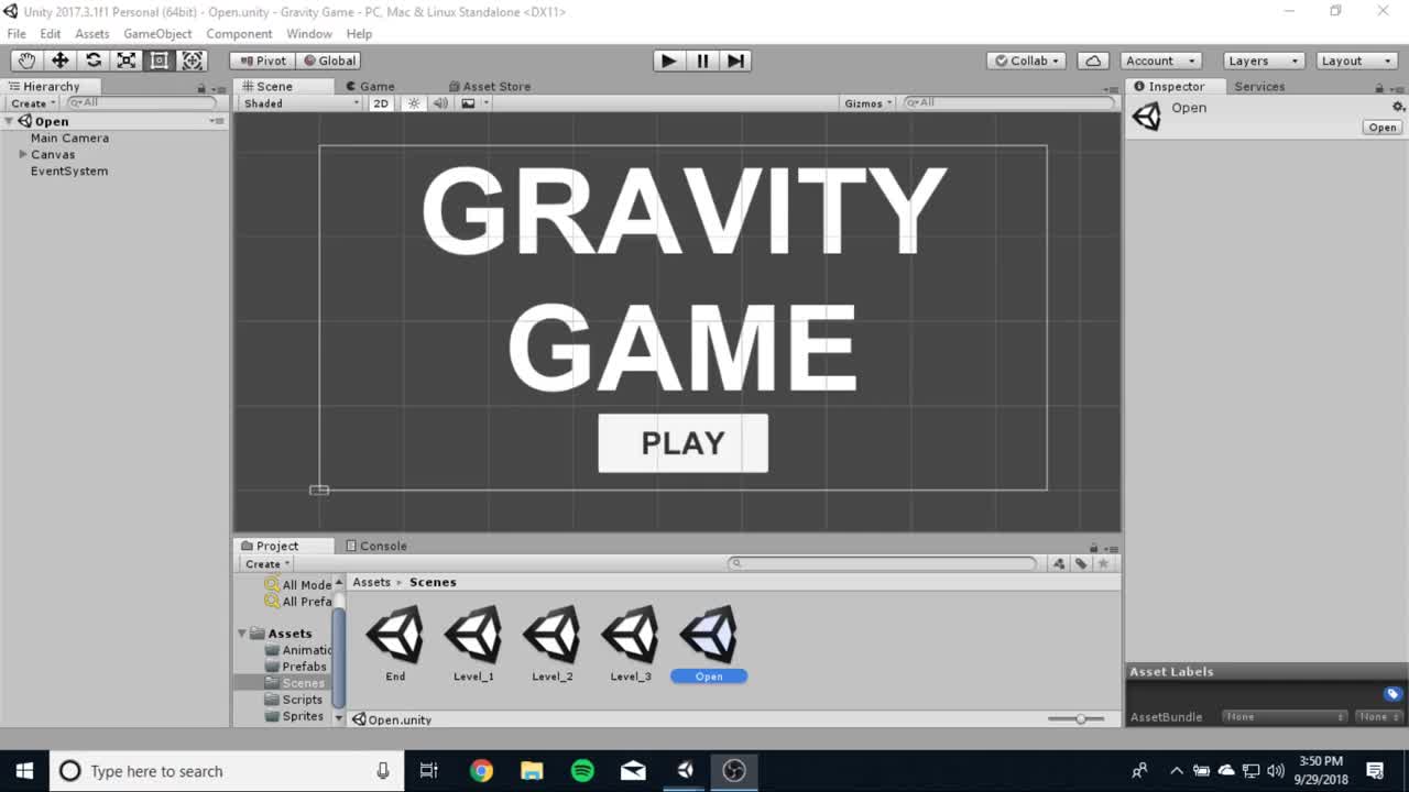 Game Dev 1 - Gravity Game - Part 3