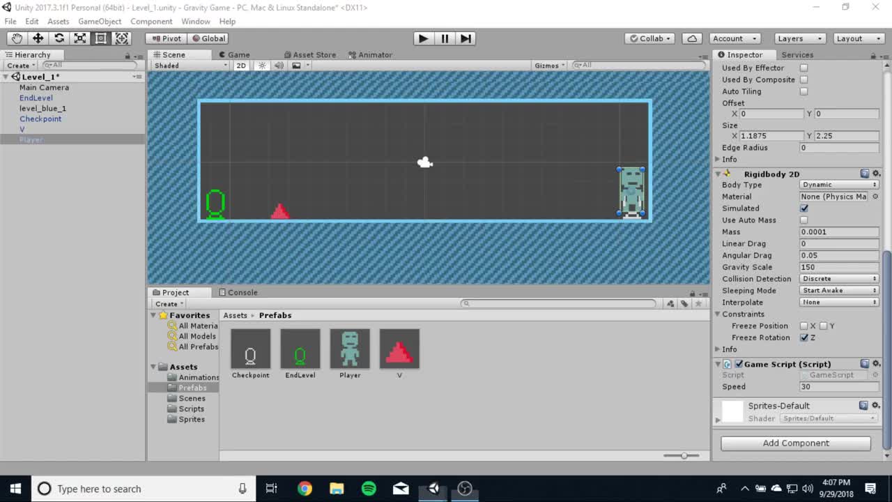 Game Dev 1 - Gravity Game - Part 4