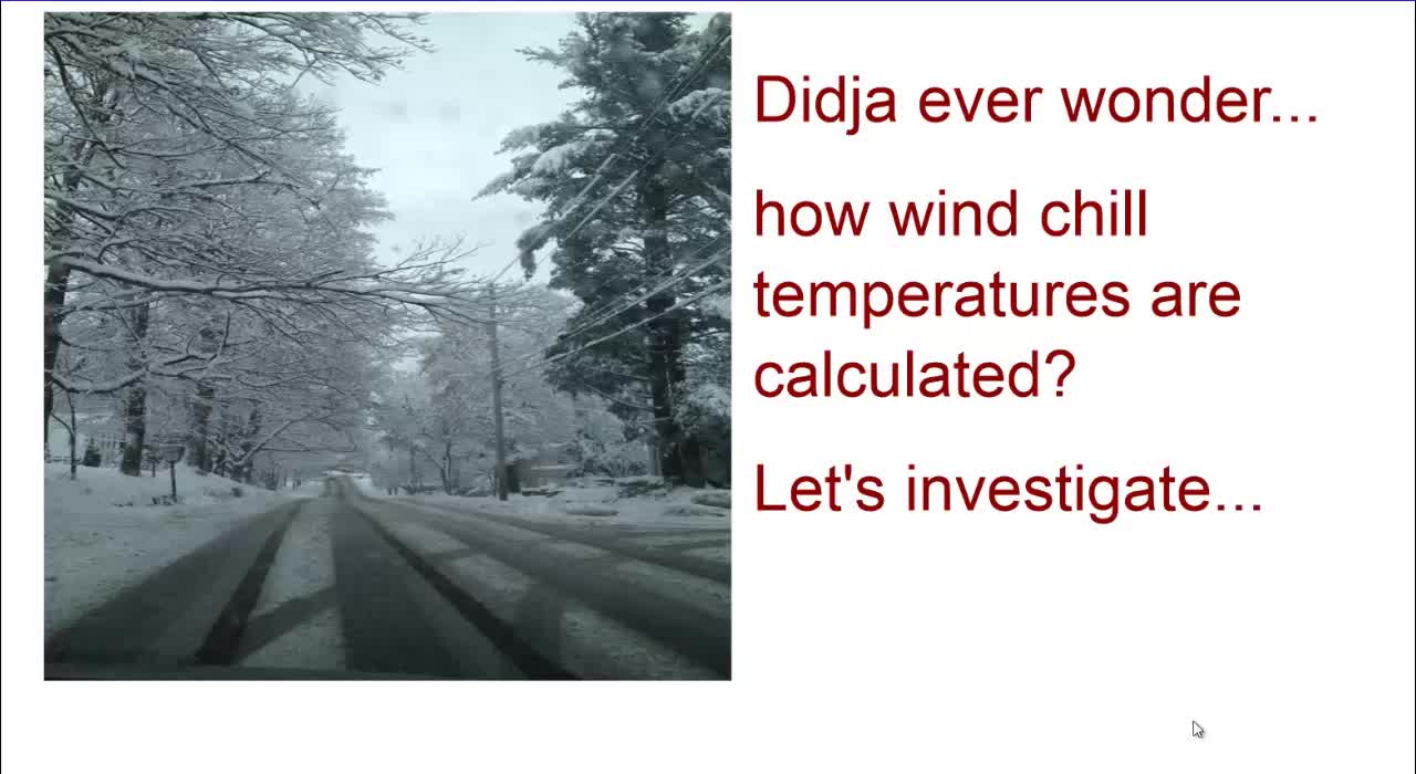 Wind Chill - an excellent math activity - TI-84