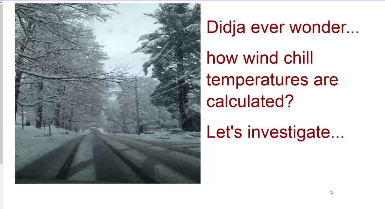 Wind Chill - An Excellent Math Activitiy - TI-Nspire
