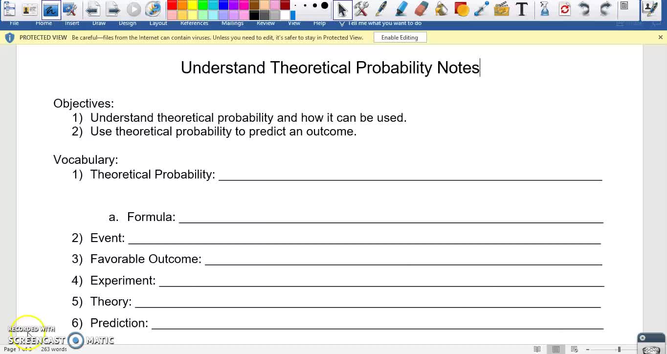 Theoretical Probability Notes