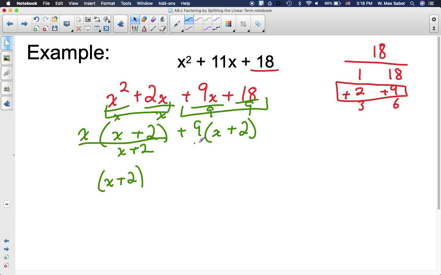A8.c Factoring by Splitting the Linear Term