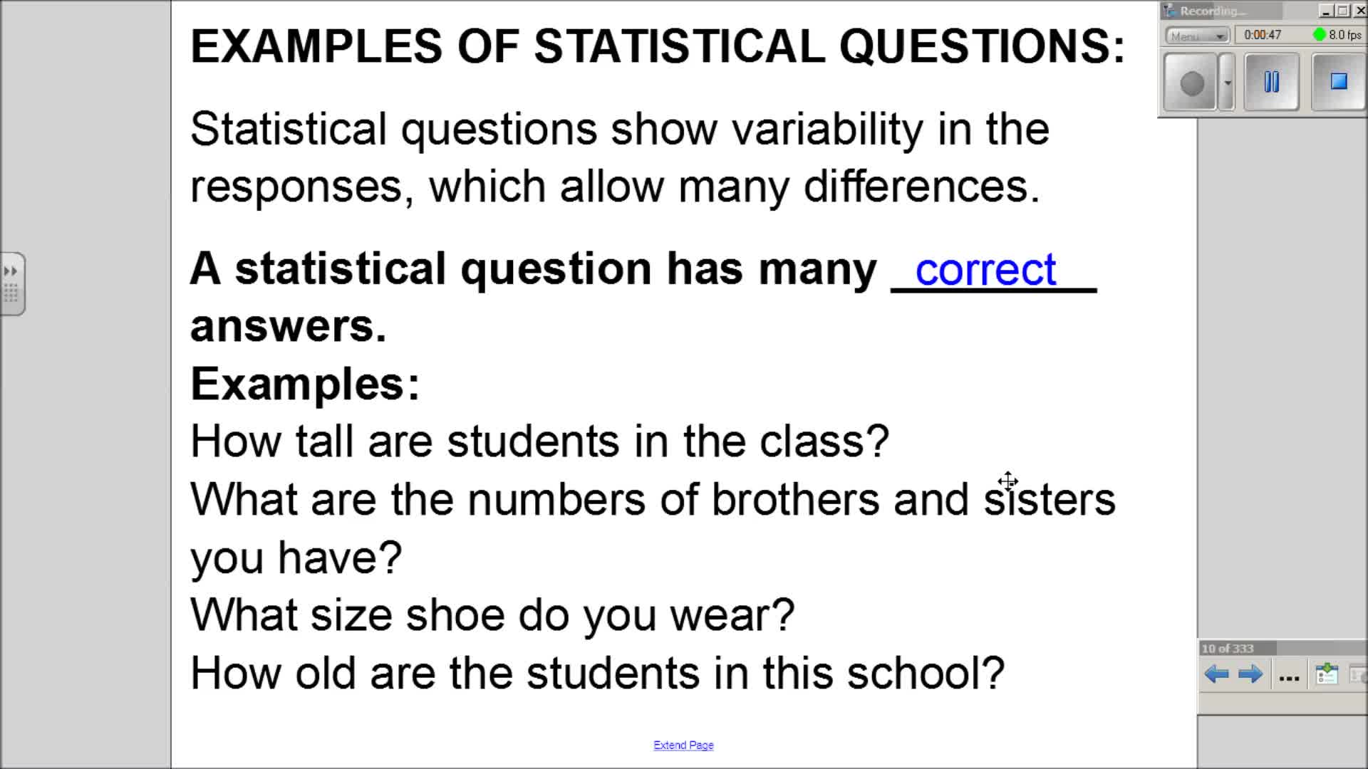 6.SP.1 - What is a Statistical Question