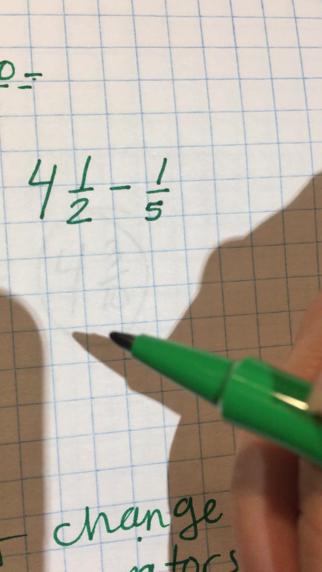 Subtracting fractions with different denominators 