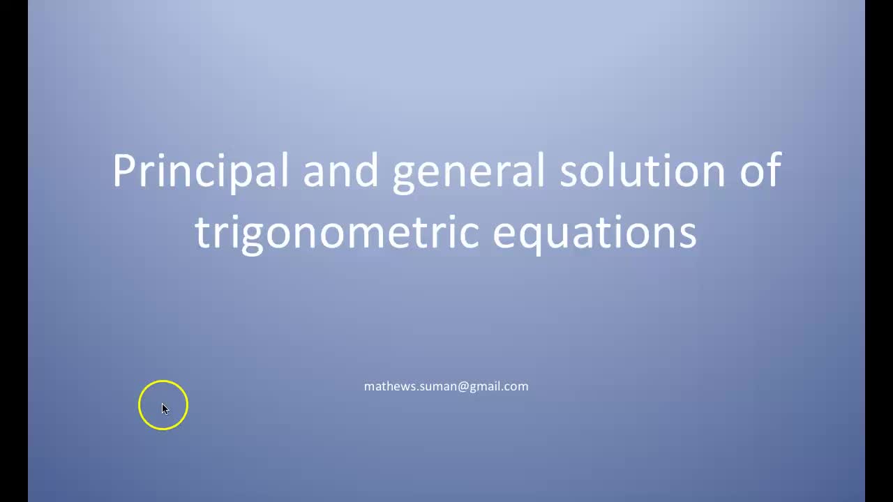 Trigonometric equations