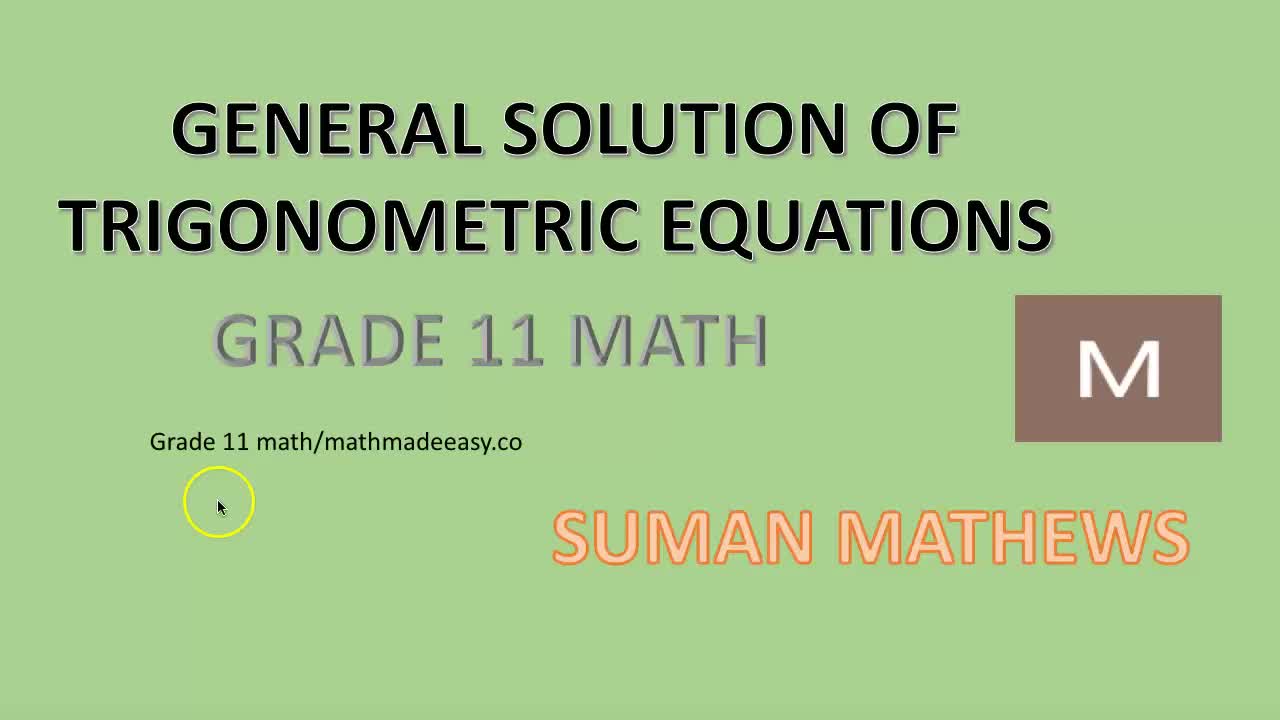 TRIGONOMETRIC EQUATIONS -II