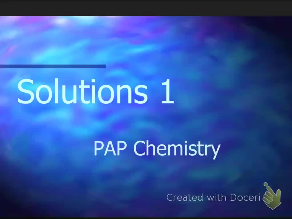 Solutions 1 Notes