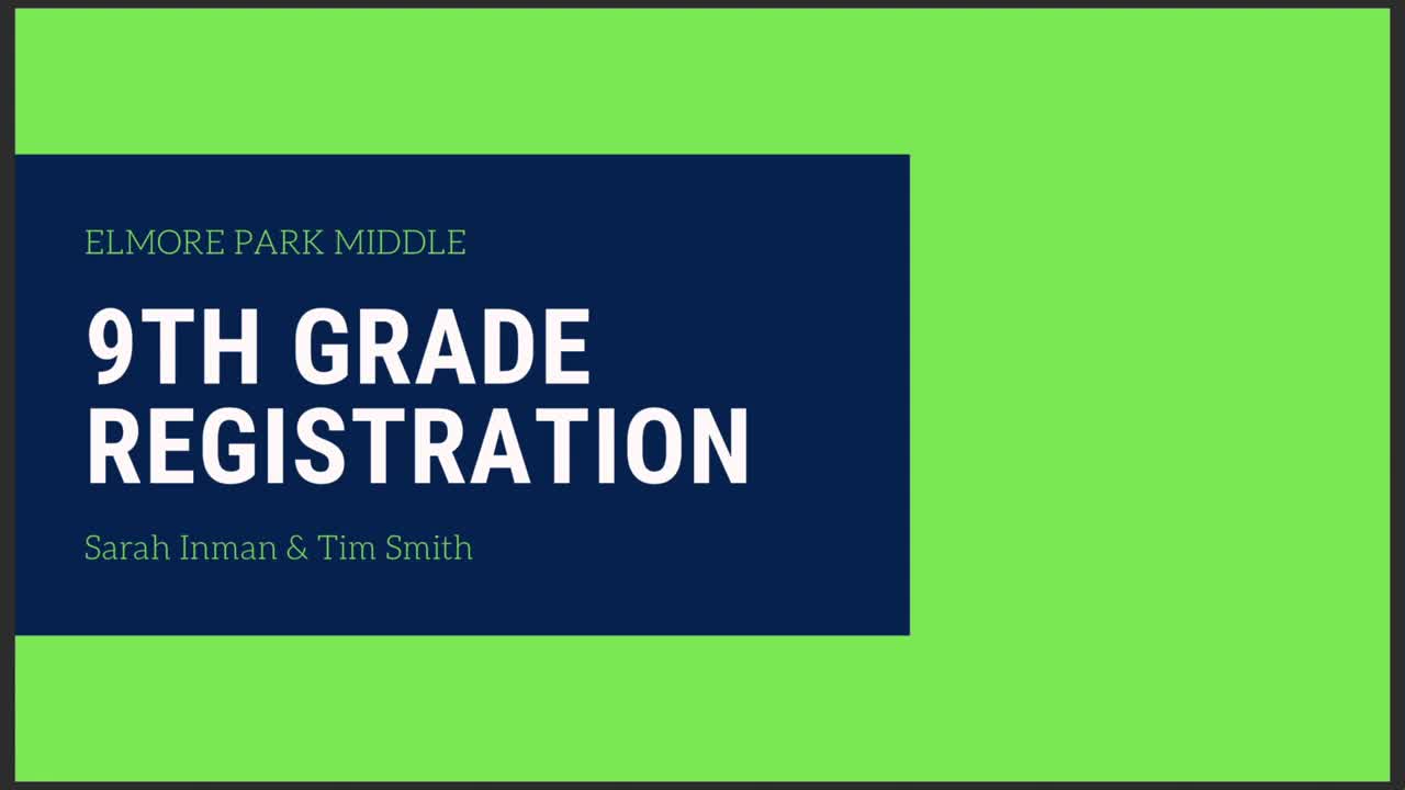 9th Grade Registration