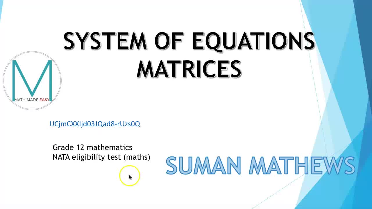 System of equations- (matrices)