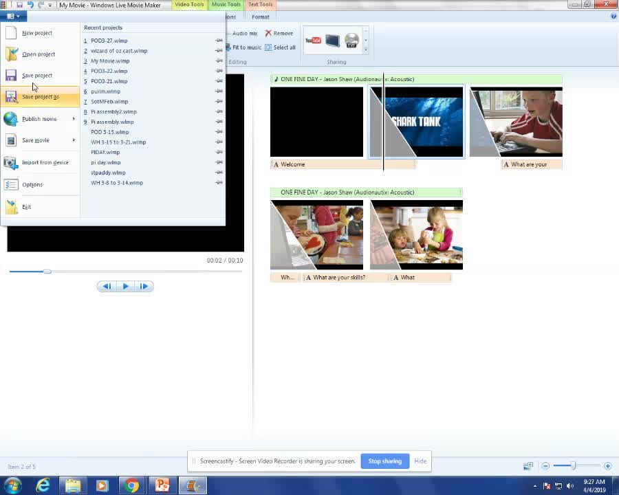 Save your project everyday.