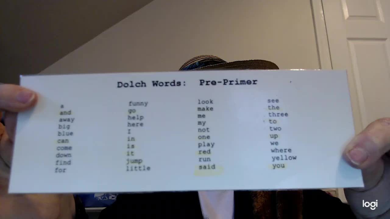 Sight Word Drill:  Preprimer Part One