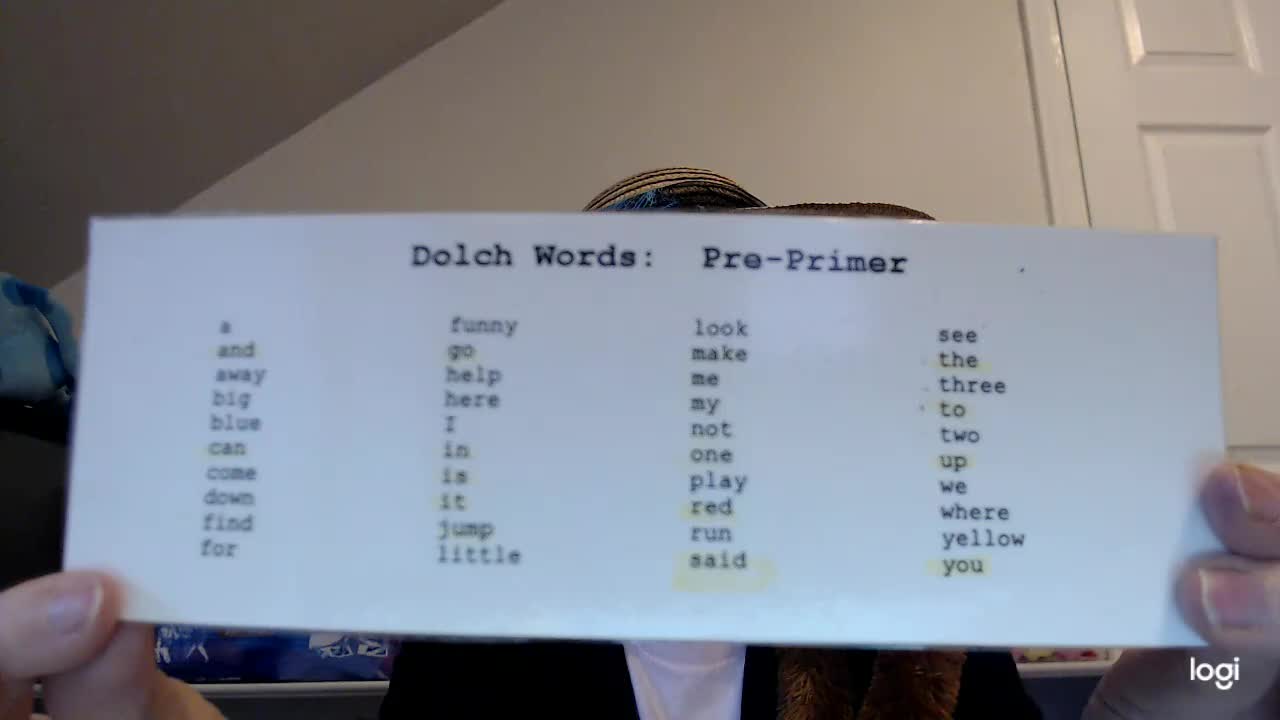 Sight Word Drill:  Preprimer Words part four