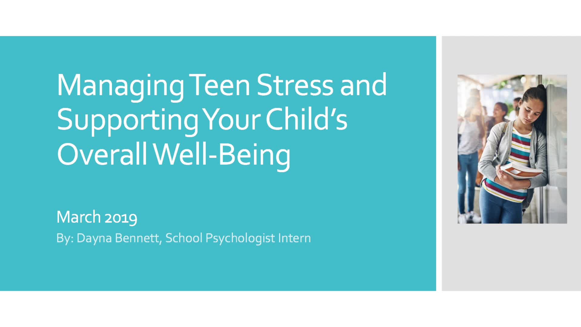 Parent Workshop on Teen Stress