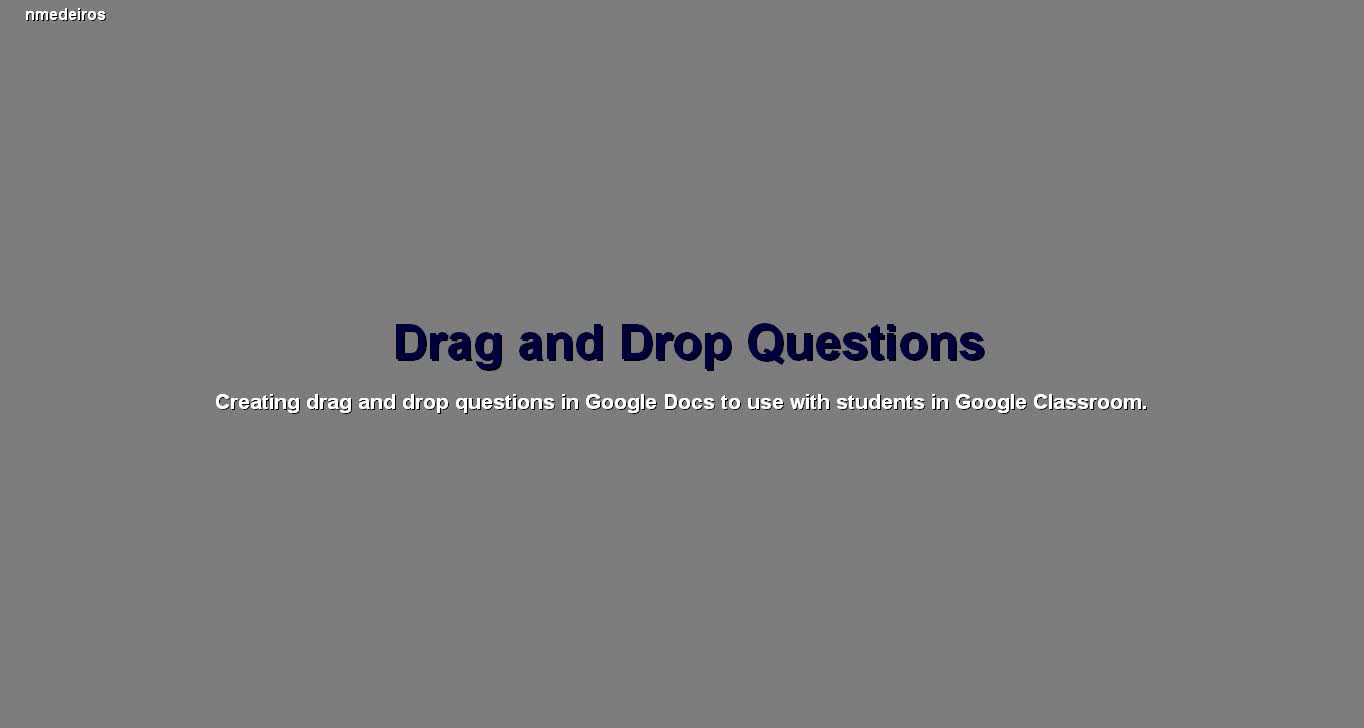 Drag and Drop Student Questions