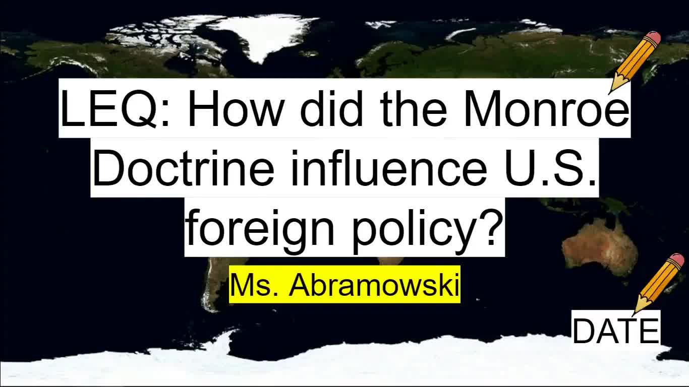 Monroe Doctrine Lesson