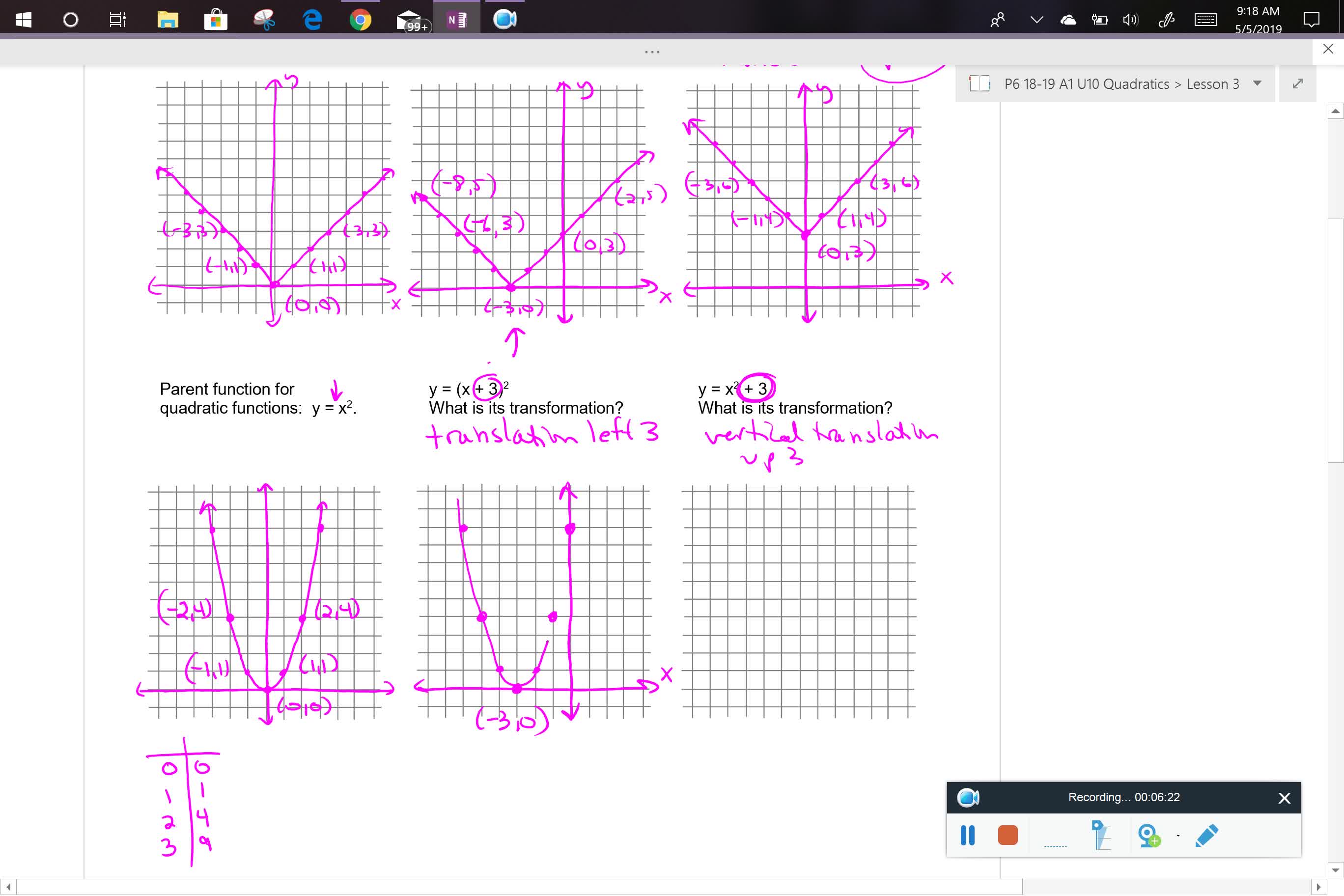 A1 U10L3 page 1 of notes sheet
