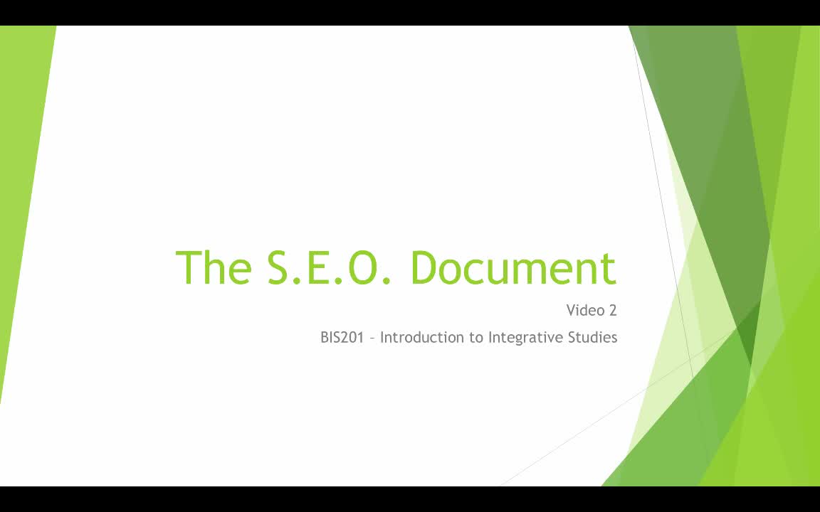 Tutorial 2 – The SEO Document