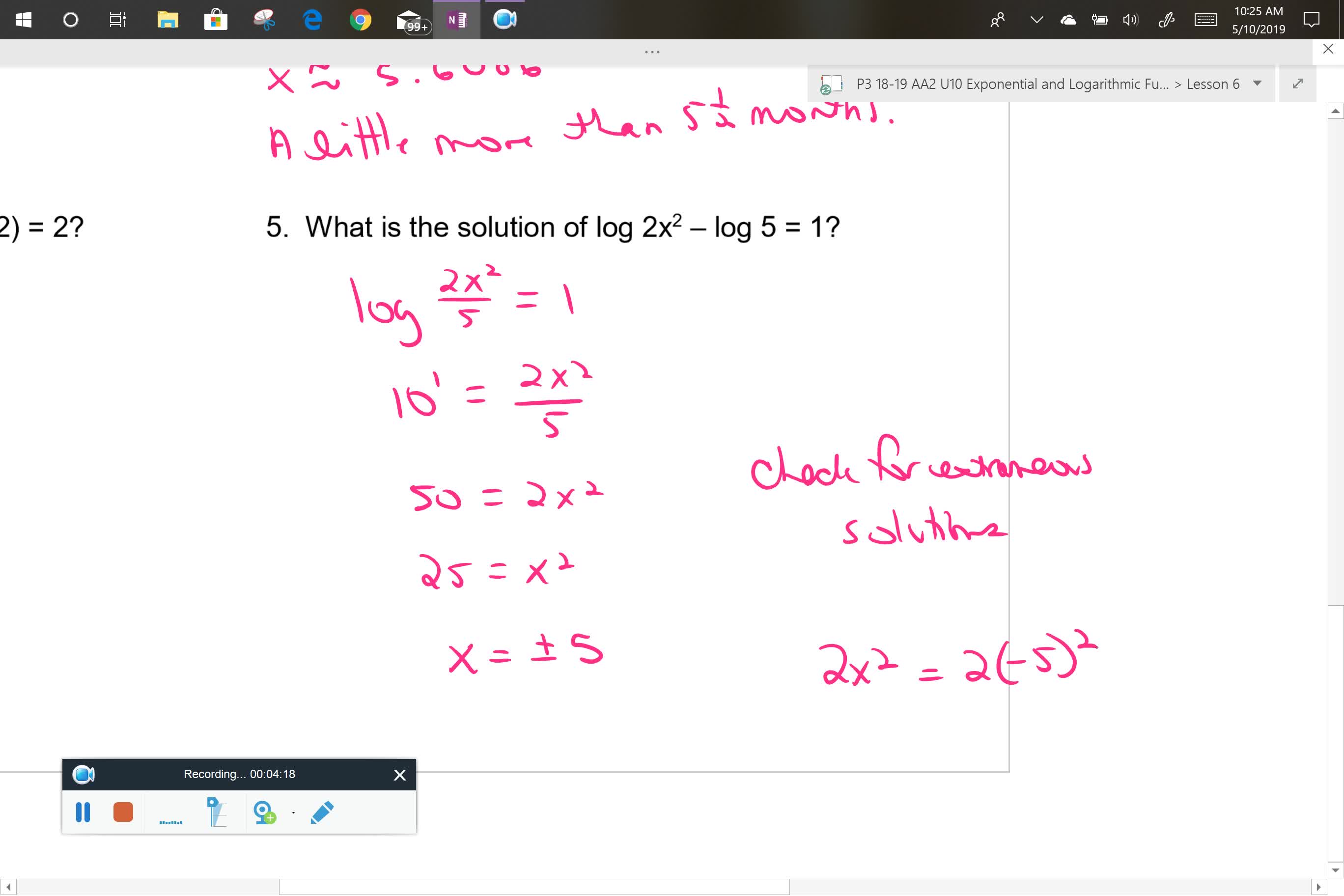 AA2 U10L6 problems 4 and 5