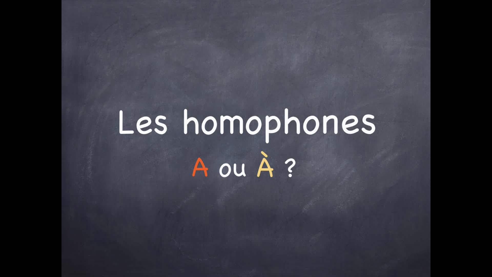 Les homophones A / À : la règle