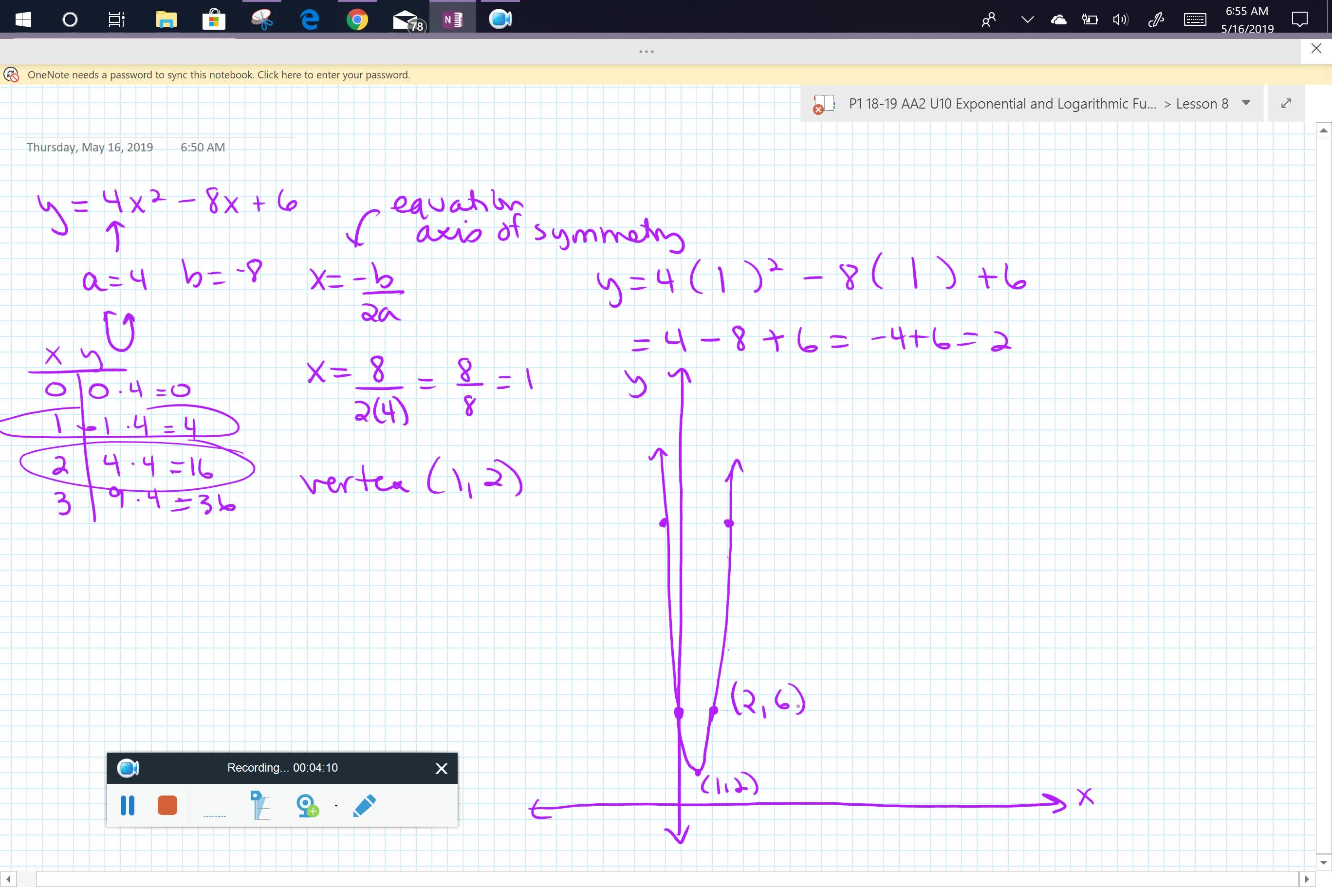 Graphing a Quadratic from standard form