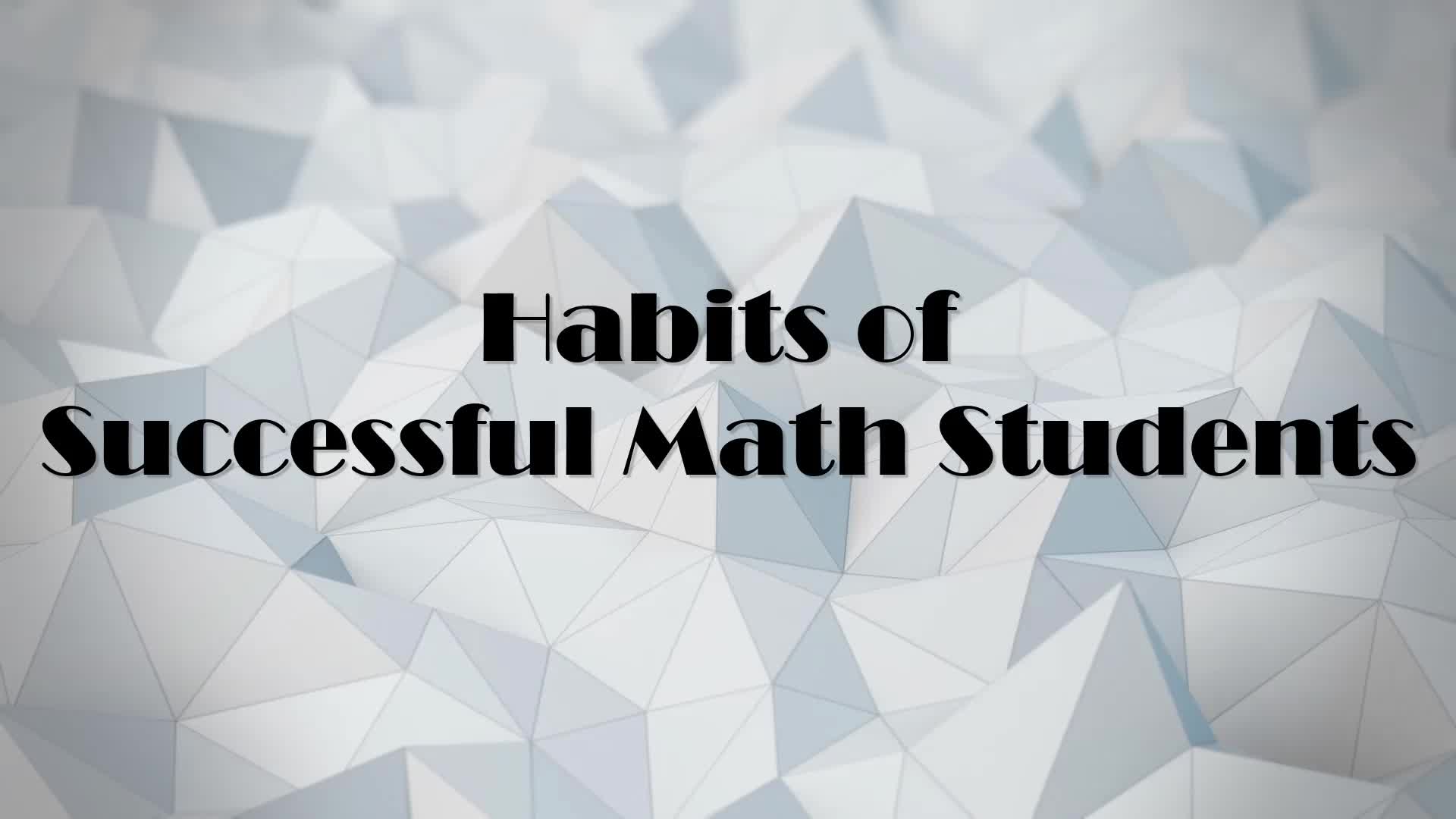 Habits of Successful Algebra Students