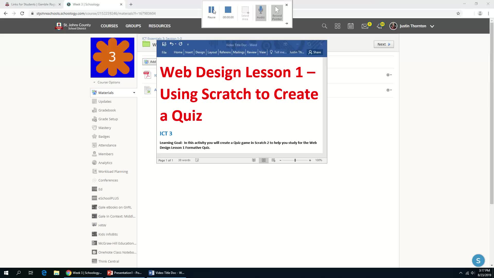 Assignment - Using Scratch 2 to Create a Quiz