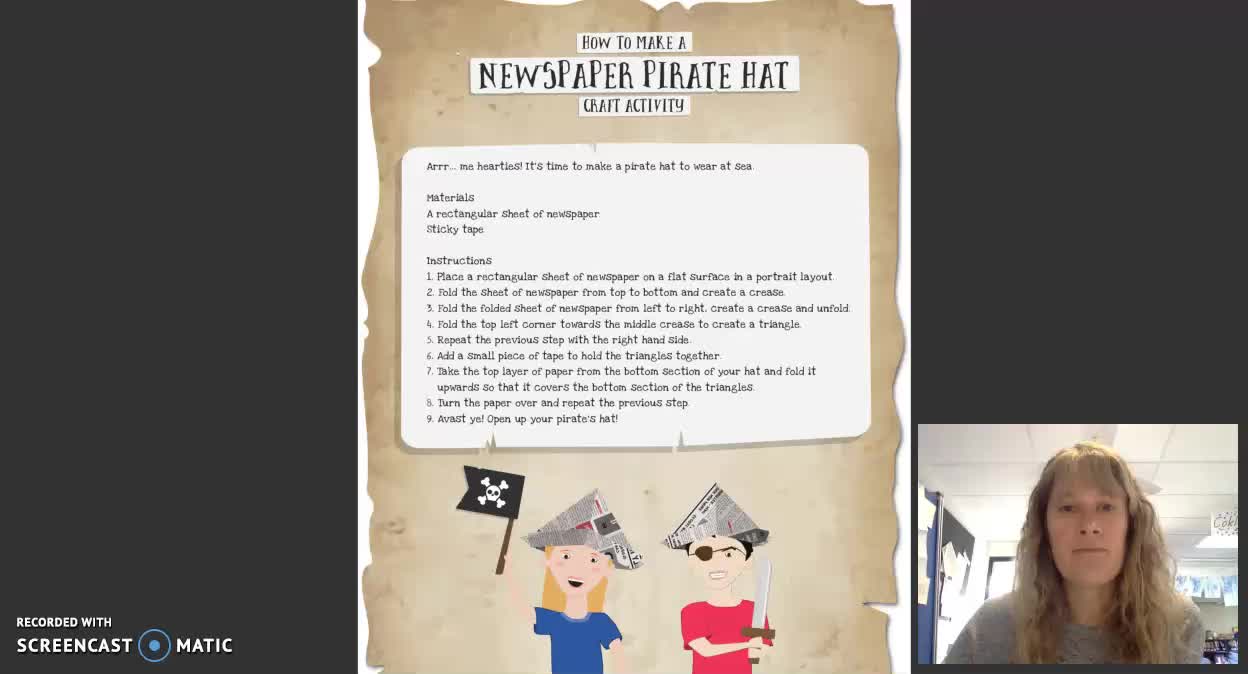 How to make a pirate's hat- read aloud