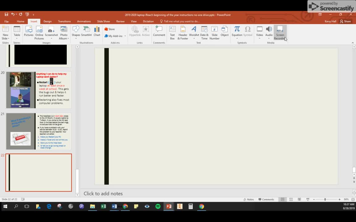 Screen Recording using PowerPoint